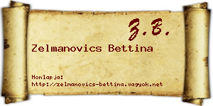 Zelmanovics Bettina névjegykártya